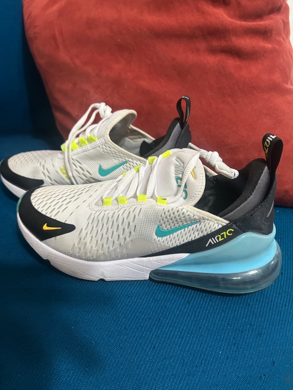 Nike Women Air Max 270 - Light Gray, Teal & Black Youth Sneakers